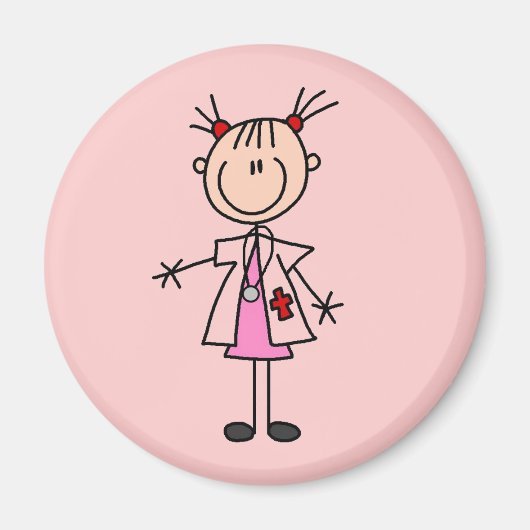 Vrouwelijke dokter stickfigure magneet (Voorkant)