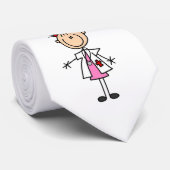 Vrouwelijke dokter stickfigure stropdas (Opgerold)
