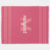 Vrouwelijke donkerroze monogram naam fleece deken (Voorkant (Horizontaal))