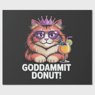 Vrouwelijke Donut Prinses Kat Meme Cadeaupapier