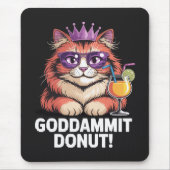 Vrouwelijke Donut Prinses Kat Meme Muismat (Voorkant)