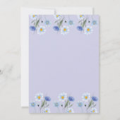 Vrouwelijke Dusty Blue Boho Wildflowers Baby showe Kaart (Achterkant)