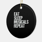Vrouwelijke Eat Sleep Musicals Herhalen Broadway A Keramisch Ornament (Links)