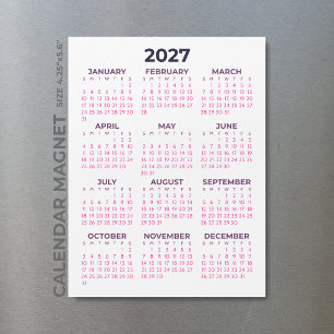 Vrouwelijke Eenvoudige Roze 2027 Magnetische Kalen