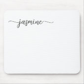 Vrouwelijke Eenvoudige Witte Gepersonaliseerde Mon Muismat (Voorkant)