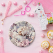 Vrouwelijke Elegante Chic Soft Blush Waterverf Blo Papieren Bordje (Feest)