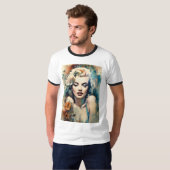 Vrouwelijke Elegantie: Draagbare Artistry T-shirt (Voorkant volledig)