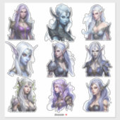 Vrouwelijke Elf Set 1 Sticker (Vel)
