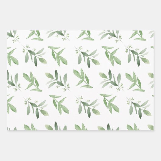 Vrouwelijke Eucalyptus & Blush Wrapping Papier Bla Inpakpapier Vel (Voorkant 3)