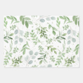 Vrouwelijke Eucalyptus & Blush Wrapping Papier Bla Inpakpapier Vel (Voorkant 2)