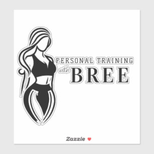 Vrouwelijke fitness persoonlijk training minimalis sticker