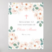 Vrouwelijke Floral Baptism Welkom Poster (Voorkant)