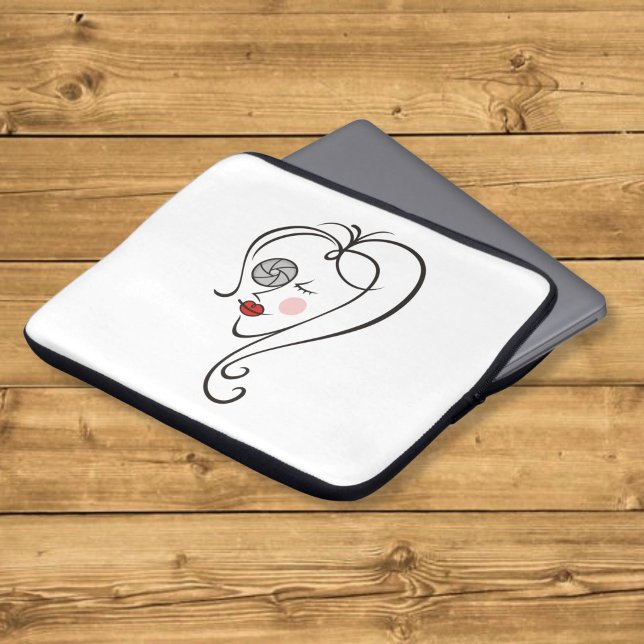 Vrouwelijke fotograaf laptop sleeve (Creator heeft geüpload)