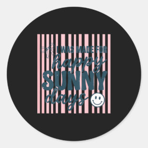 Vrouwelijke gelukkige zomer citaat positieve esthe ronde sticker