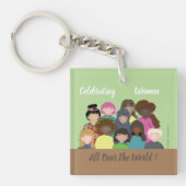 Vrouwelijke gezichten | Gelijkheid | feministische Sleutelhanger (Voorkant)