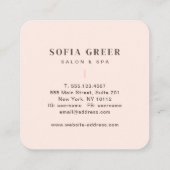 Vrouwelijke Girly Blush Pink Hair stylist Salon Vierkante Visitekaartje (Achterkant)