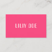 Vrouwelijke Girly Pink Typography Script Professio Visitekaartje (Voorkant)
