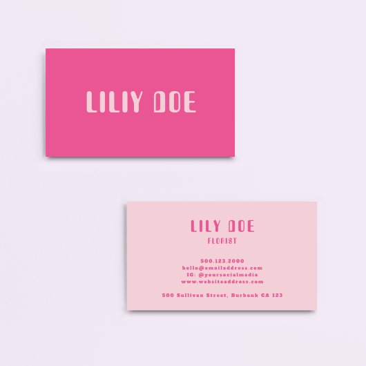 Vrouwelijke Girly Pink Typography Script Professio Visitekaartje
