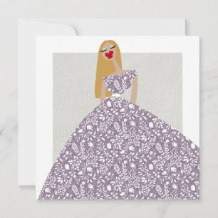 Vrouwelijke glamour mode-illustratie kunstkaart kaart