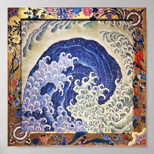 Vrouwelijke golf, Hokusai Poster (Voorkant)