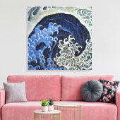 Vrouwelijke golf. Katsushika Hokusai Canvas Afdruk (Insitu (Woonkamer))