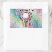 Vrouwelijke Golfer Aangepast Monogram Ontwerp Rechthoekige Sticker (Tas)