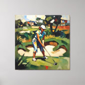 Vrouwelijke Golfer - Golf Canvas Kunstprint Afdruk (Voorkant)