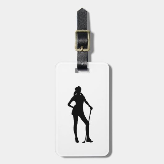 Vrouwelijke Golfer Sport Bagagelabel (Voorkant verticaal)