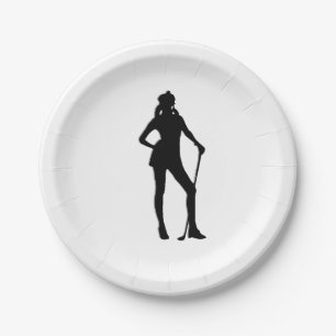 Vrouwelijke Golfer Sport Papieren Bordje