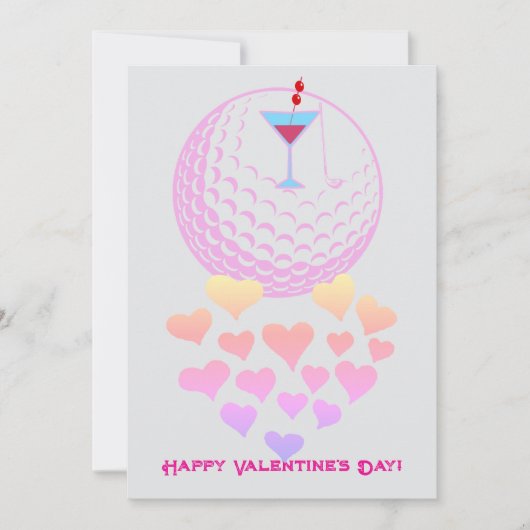 Vrouwelijke golfer Valentijnskaart – Roze ontwerp Feestdagenkaart (Voorkant)