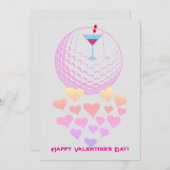 Vrouwelijke golfer Valentijnskaart – Roze ontwerp Feestdagenkaart (Voorkant / Achterkant)