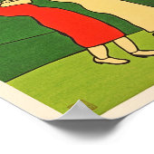 vrouwelijke Golfers Woodblock Print (Hoek)