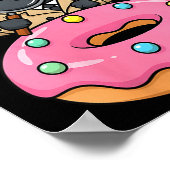 Vrouwelijke grappige kat detective donut noir myst poster (Hoek)