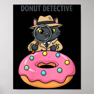 Vrouwelijke grappige kat detective donut noir myst poster
