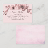 Vrouwelijke Grisaille Roos Roze Counseling Ministr Visitekaartje (Voorkant / Achterkant)