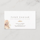 Vrouwelijke Hand Geschilderde Waterverf Bloempatro Visitekaartje (Achterkant)