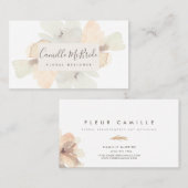 Vrouwelijke Hand Geschilderde Waterverf Bloempatro Visitekaartje (Voorkant / Achterkant)