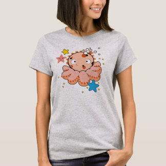 Vrouwelijke Hanes Nano T-Shirt met coole octopus