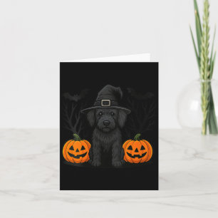 Vrouwelijke Hekserige Zwarte Labradoodle Hond Hall Kaart