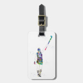 Vrouwelijke hockeyspeelster bagagelabel (Voorkant verticaal)