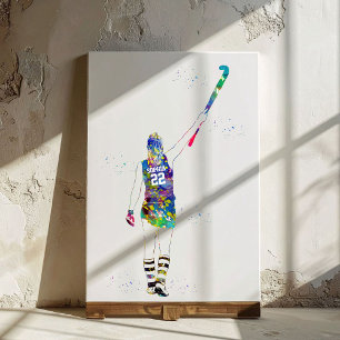 Vrouwelijke Hockeyspeelster Canvas Afdruk