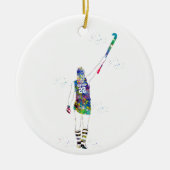 Vrouwelijke Hockeyspeelster Keramisch Ornament (Voorkant)