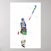 Vrouwelijke Hockeyspeelster Poster (Voorkant)