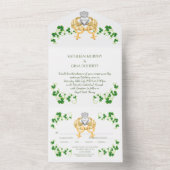 Vrouwelijke Ierse Claddagh-ring en klaveren All In One Uitnodiging (Binnen)