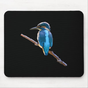 Vrouwelijke ijsvogel op een tak muismat