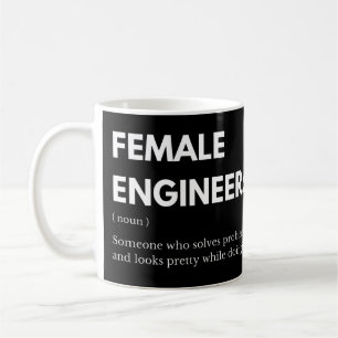 Vrouwelijke ingenieur Iemand die problemen oplost Koffiemok