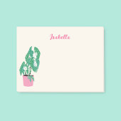 Vrouwelijke kamerplant roze naam notities post-it® notes
