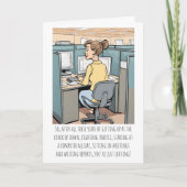 Vrouwelijke Kantoorwerknemer met Pensioen Funny Aa Kaart (Voorkant)