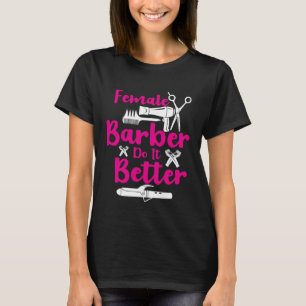 Vrouwelijke kappers doen het beter Kapper meisje i T-shirt