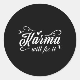 Vrouwelijke karma zal het repareren - Spirituele M Ronde Sticker